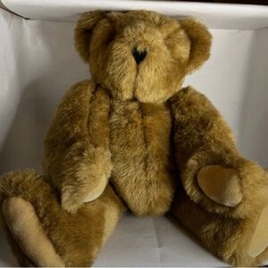 Vtg Authentic Vermont Teddy Bear Plush Made USA Jointed Movable Arms Legs & Head